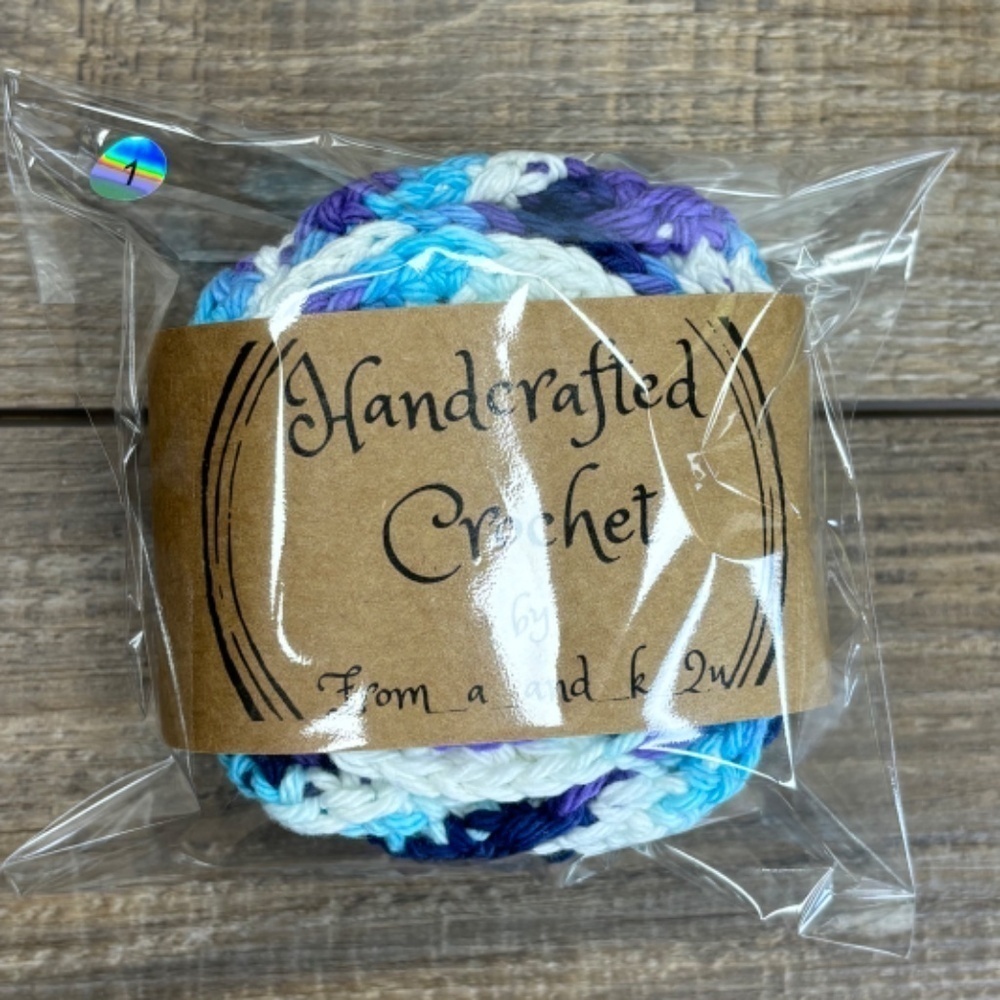 Handcrafted Crochet Spiral Tawashi and Face Scrubbies Set Cotton Handmade - Picture 8 of 8